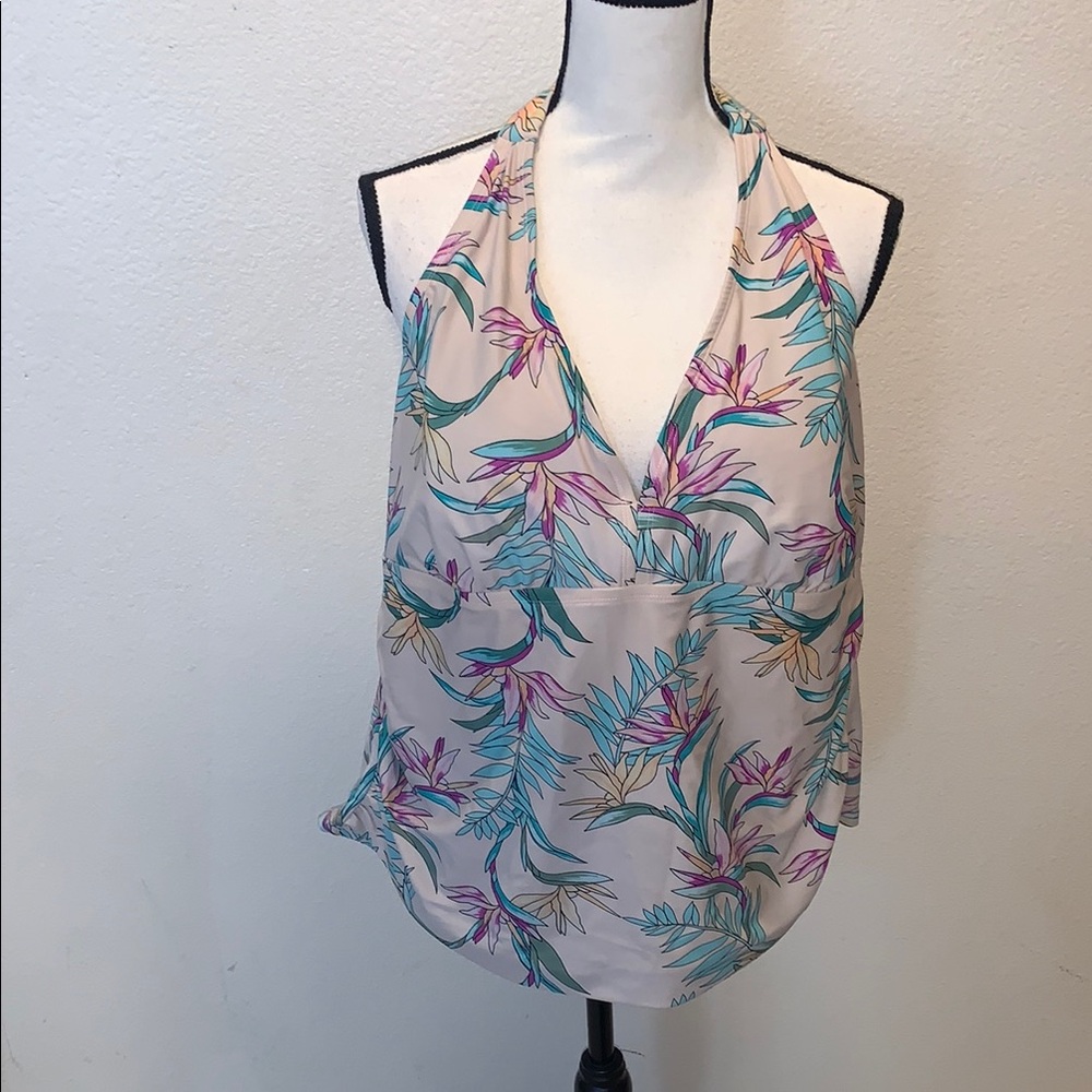 Dip woman’s 2X Floral Halter Tankini Swim Suit Top
